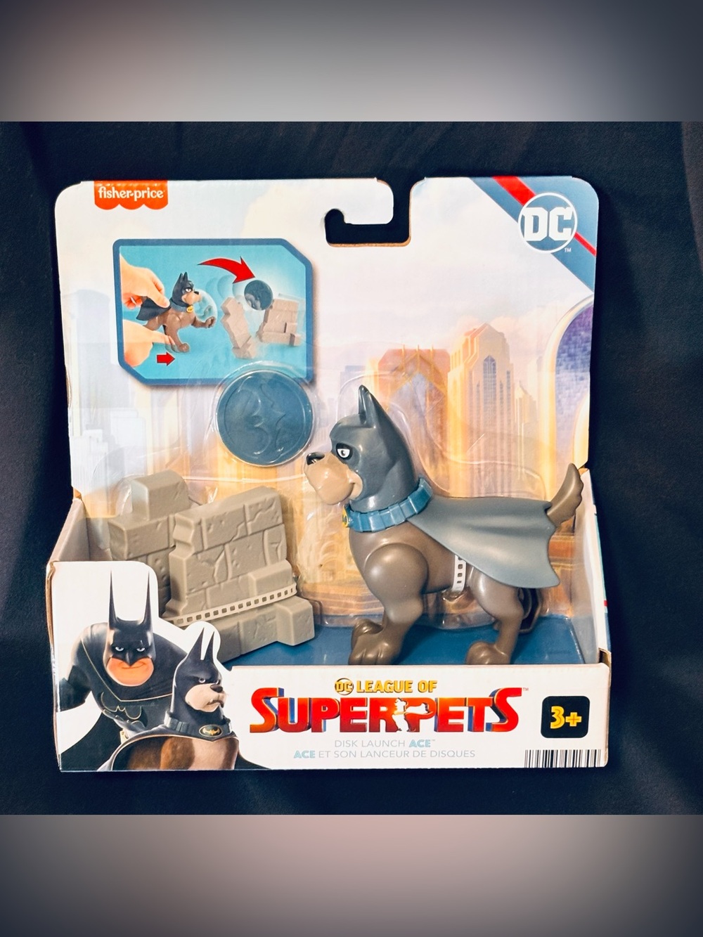 DC League of SuperPets Disc Launch Dog Ace Action Figure Set